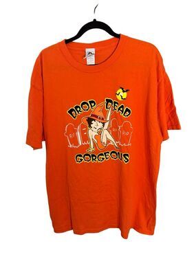 Vintage Y2K 2004 Betty Boop Drop Dead Gorgeous Halloween Graphic T-Shirt